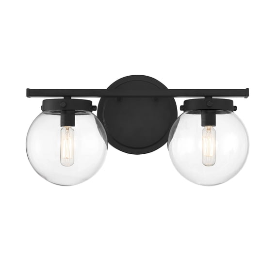 Trade Winds Linda 2-Light Bathroom Vanity Light in Matte Black