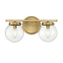 Trade Winds Linda 2-Light Bathroom Vanity Light in Natural Brass