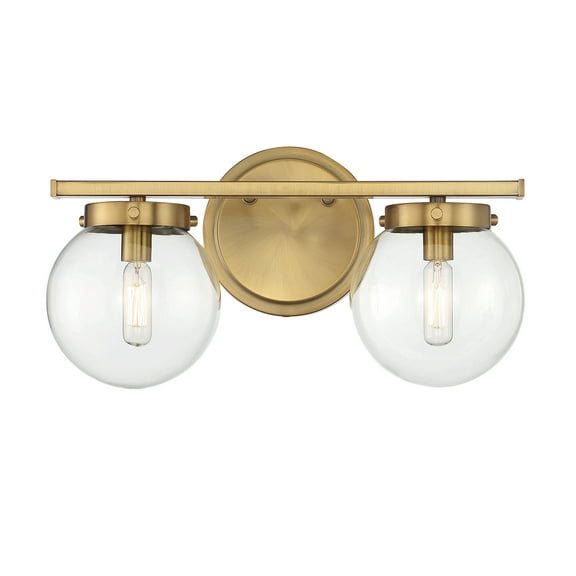 Trade Winds Linda 2-Light Bathroom Vanity Light in Natural Brass