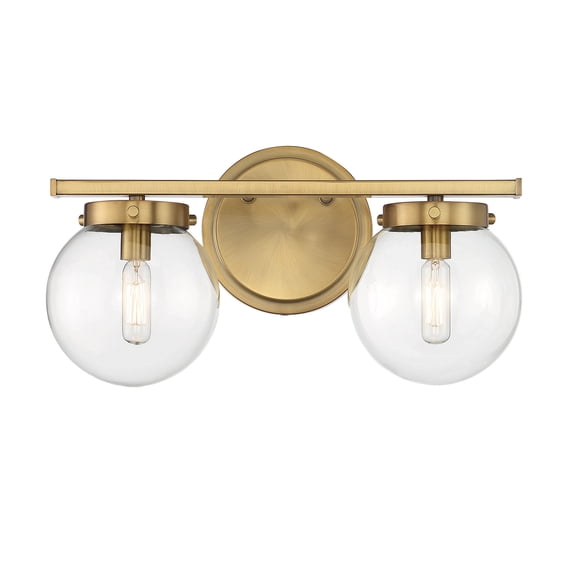 Trade Winds Linda 2-Light Bathroom Vanity Light in Natural Brass