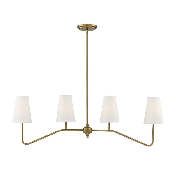 Trade Winds Madison Linear Chandelier in Natural Brass