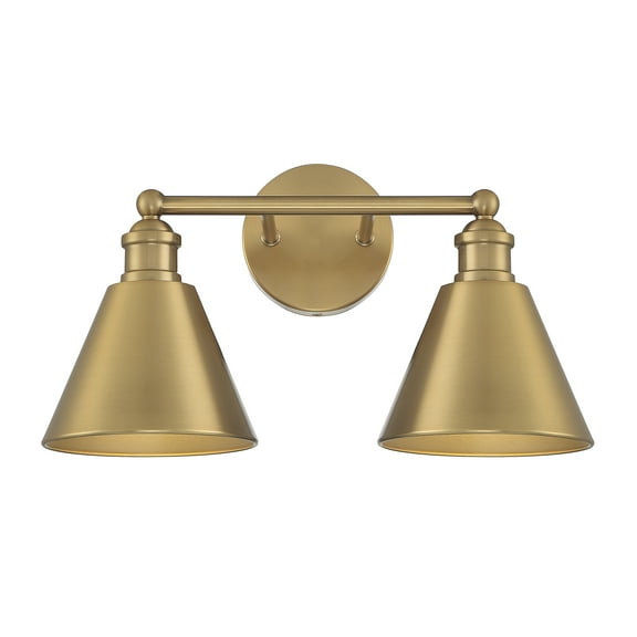 Trade Winds Marco 2-Light Bathroom Vanity Light in Natural Brass
