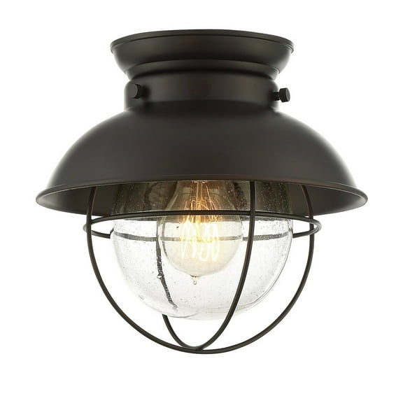 Trade Winds Nautical 1-Light Flush Mount in Oil Rubbed Bronze