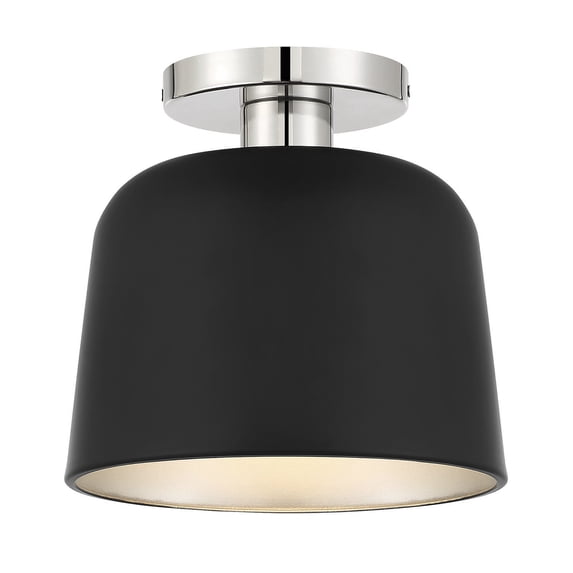 Trade Winds Nora 1-Light Ceiling Light in Matte Black with Polished Nickel