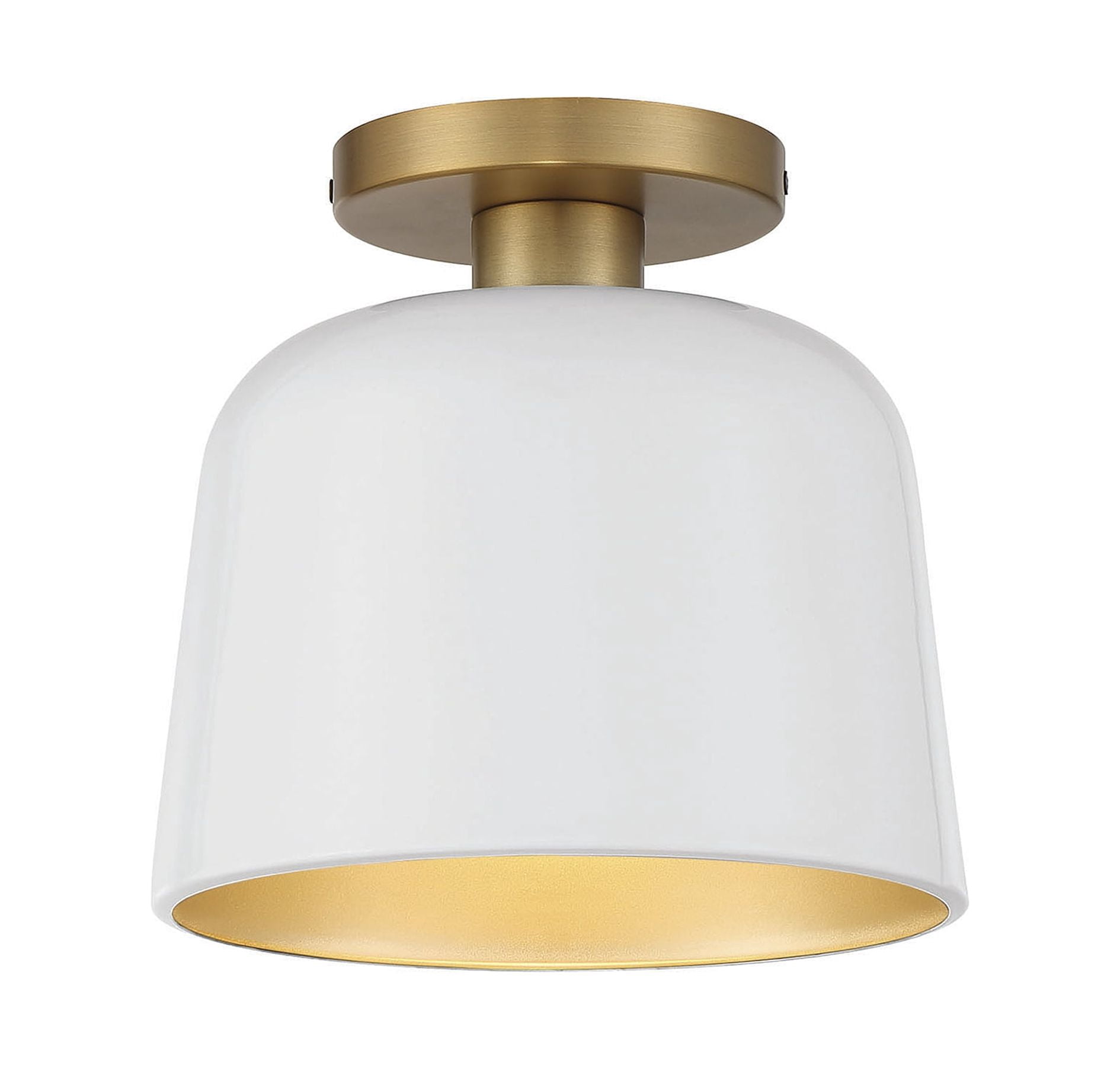 Trade Winds Nora 1-Light Ceiling Light in White with Natural Brass