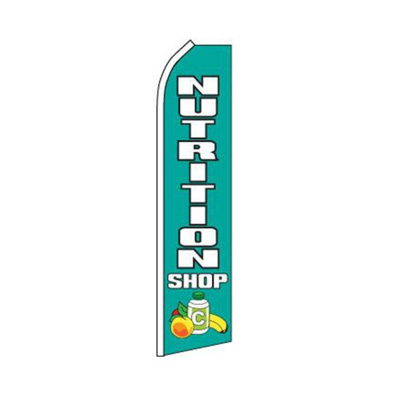 Trade Winds Nutrition Shop Blue / White Swooper Super Feather Advertising Flag