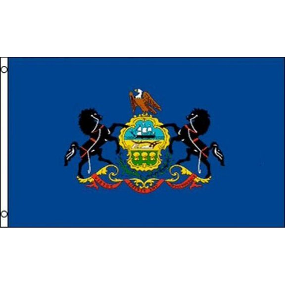 Trade Winds Pennsylvania State Flag 3x5 ft Metal Grommets Commonwealth PA Coat of Arms 100D