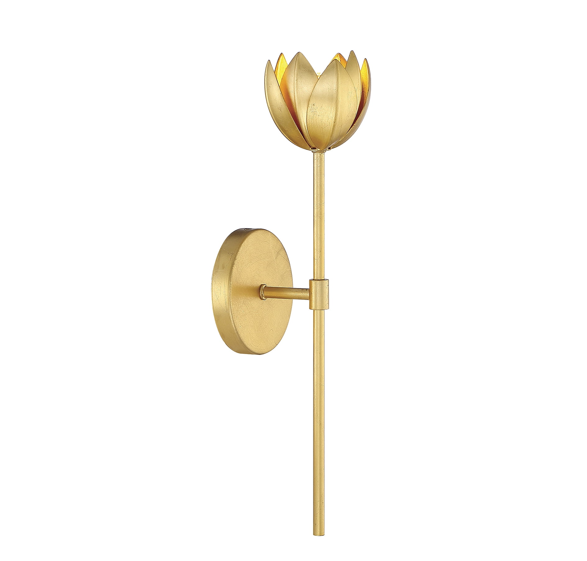 True Gold Floral LED Wall Sconce with Vintage Styling