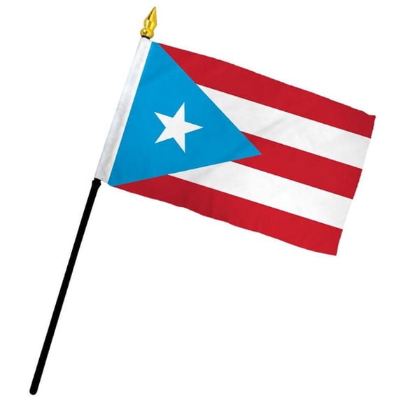 Trade Winds Puerto Rico (Light Blue) 4"x6" Flag Desk Table Plastic Stick Staff 100D
