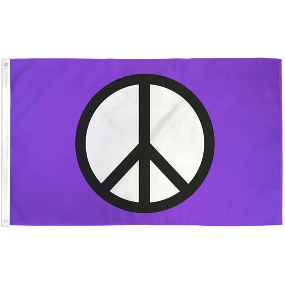 Trade Winds Purple Peace Sign Flag 3x5ft Peace Flag Protest Rally Flag PRINTED NYLON