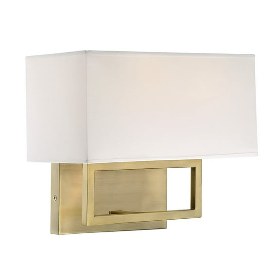 Trade Winds Rectangle 2-Light Wall Sconce in Natural Brass