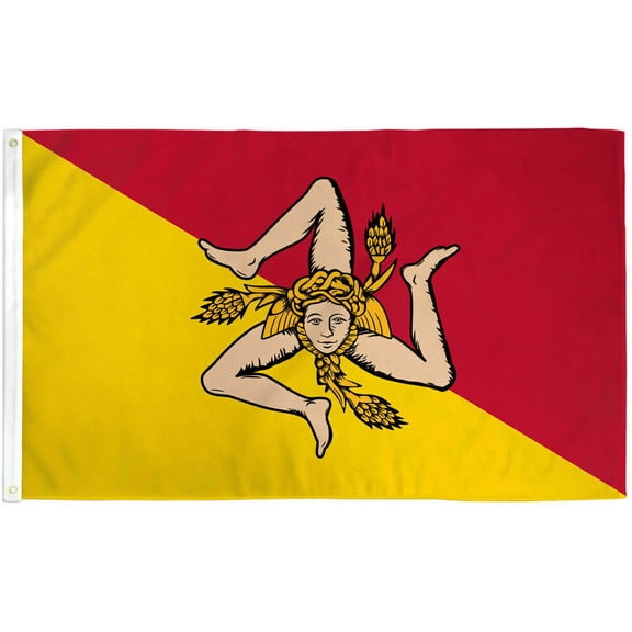 Trade Winds Sicily Flag 2x3ft Flag of Sicily Sicilian Flag 2x3 House Flag 100D