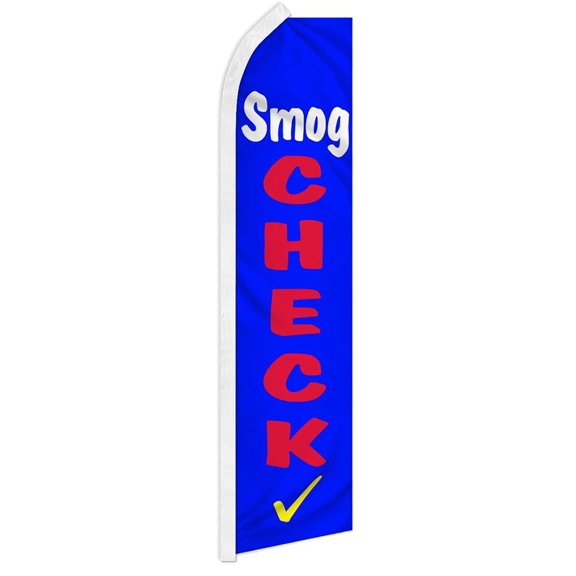 Trade Winds Smog Check Old Advertising 2.5'x11.5' Super-Knit Poly Swooper Super Flag Banner