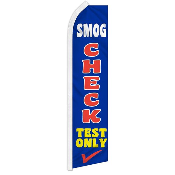 Trade Winds Smog Check Test Only Advertising 2.5'x11.5' Super-Knit Poly Super Flag Banner
