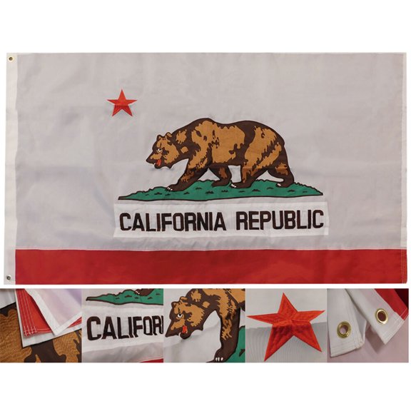 Trade Winds State of California 3x5 210D Rough Tex Dura-Last Nylon Embroidered Flag