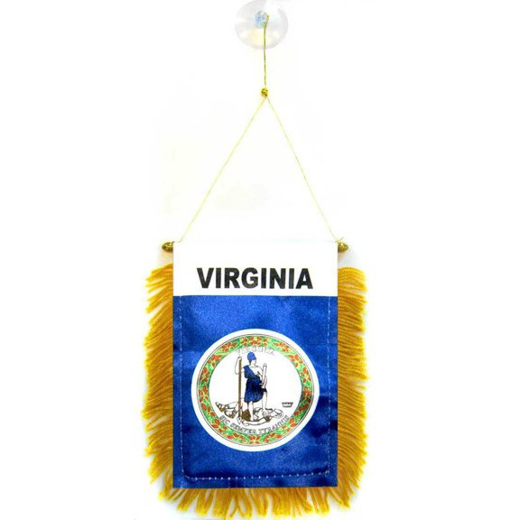 Trade Winds State of Virginia Mini Flag 4"x6" Window Banner w/ suction cup