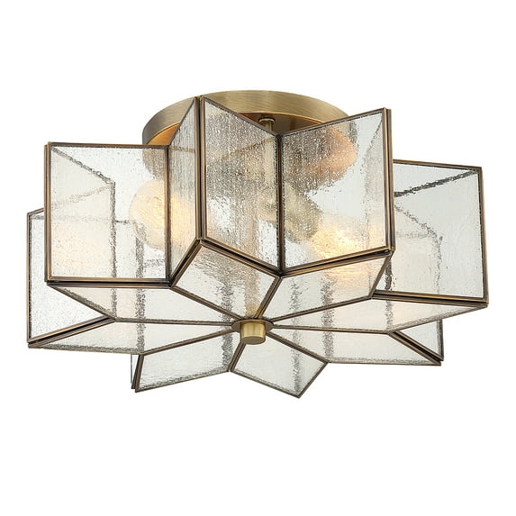 Trade Winds Stella Star Semi-Flush Mount Ceiling Light in Natural Brass