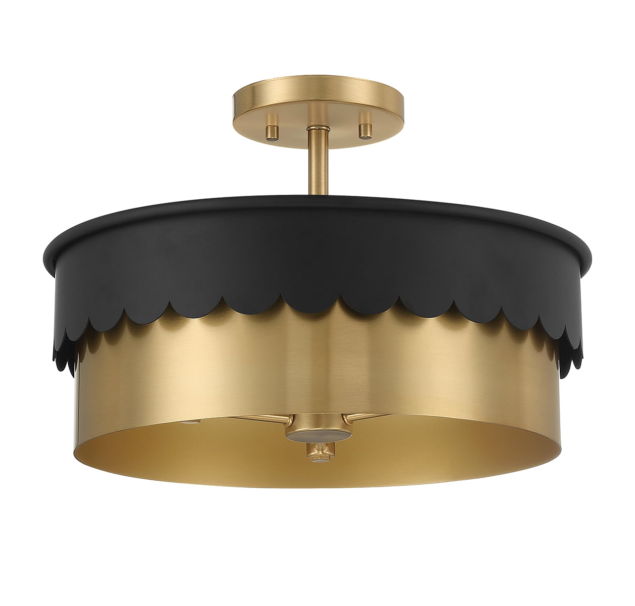 Trade Winds Suzy 3-Light Ceiling Light in Matte Black and Natural Brass
