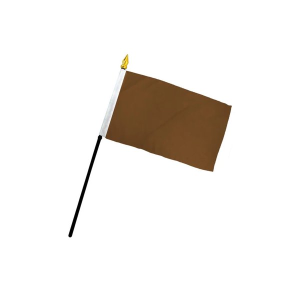 Trade Winds UPS BROWN Plain Color 4"x6" Flag Desk Set Table Wooden Stick Staff sewn edges