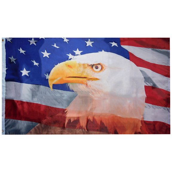 Trade Winds USA American Waving Flag Eagle 3x5 3'x5' 68D Woven Poly Nylon Flag Banner