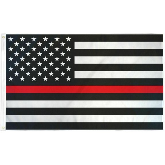 Trade Winds USA Thin Red Line Flag 2x3 Support Fire Fighters Red Line FD thin Line Flag 100D
