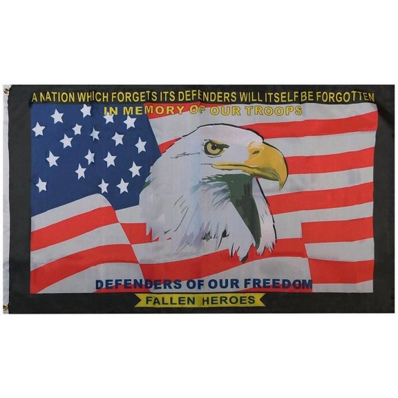 Trade Winds USA Wavy Flag Eagle Freedom USA Eagle 100D 3'x5' Woven Poly Nylon Flag Banner