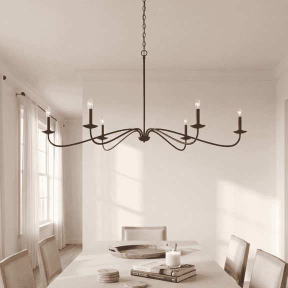 Trade Winds Valerie 6-Light Chandelier in Matte Black