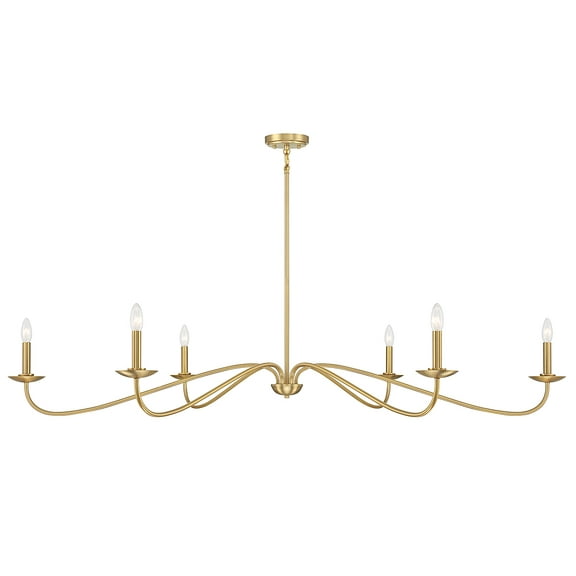 Trade Winds Valerie 6-Light Chandelier in Natural Brass