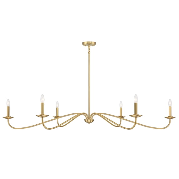 Trade Winds Valerie 6-Light Chandelier in Natural Brass