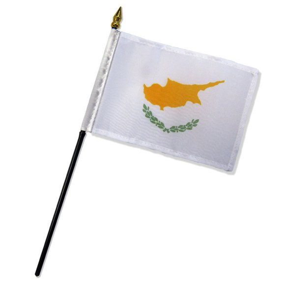Trade Winds Wholesale Lot of 12 Cyprus 4"x6" Desk Table Stick Flag