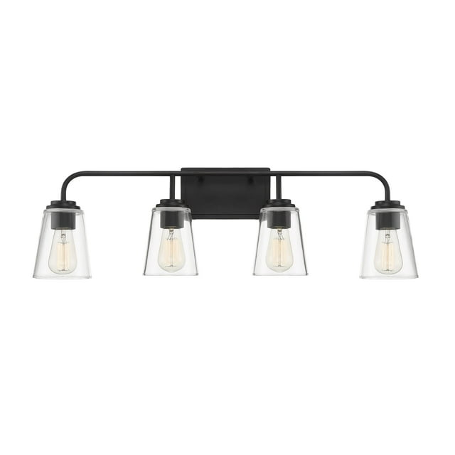 Trade Winds Wickford 4-Light Bathroom Vanity Light in Matte Black