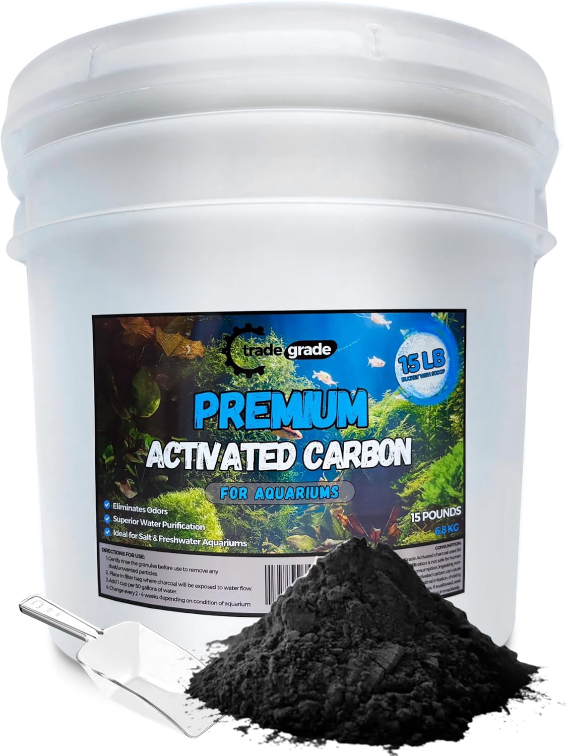 Picture of TradeGrade Premium Activated Carbon – 15lb Bucket | High-Performance ...
