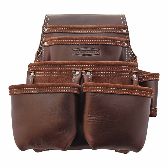 TradeSmith TS5212- 5 Pocket Top Gain Leather Tool Pouch…
