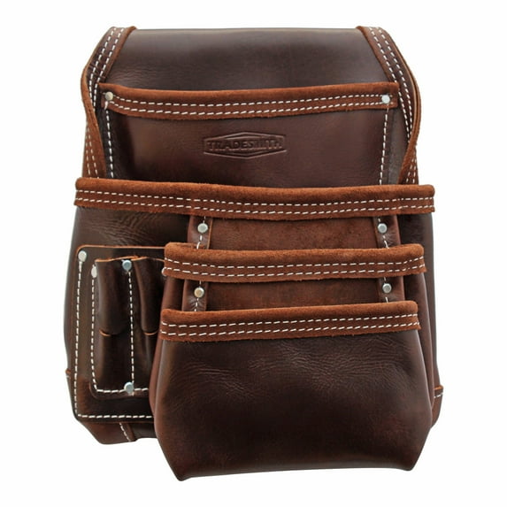 TradeSmith TS5236- 7 Pocket Top Grain Leather Tool Pouch…