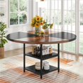 thumbnail image 1 of Tradeber TB-HL034 47 in. Round Dining Table for 4 - Black Rustic Brown, 1 of 1