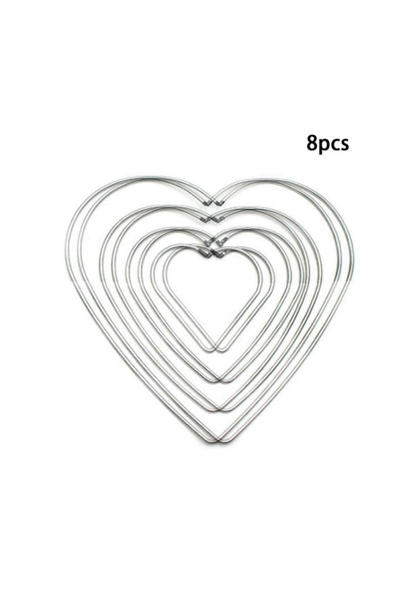 8 Pieces Crescent Moon Wire Wreath Rings Wire Wreath Frame for Wedding Home Valentines Decoration (2 Inch/4 Inch/6 Inch/7.8 Inch)