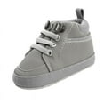 thumbnail image 1 of Toddler Baby Boys Girls High Tops Ankle Sneakers Soft Anti-Slip Sole PU Leather Moccasins Infant Newborn Prewalker First Walking Crib Shoes, 1 of 7