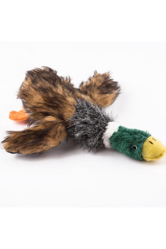 Interactive Squeaker Duck Plush Dog Toy, Green