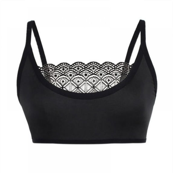 Tradecan Women Lace Push-up Bra Tube Top, Solid Color Stitching Plus Size Underwear