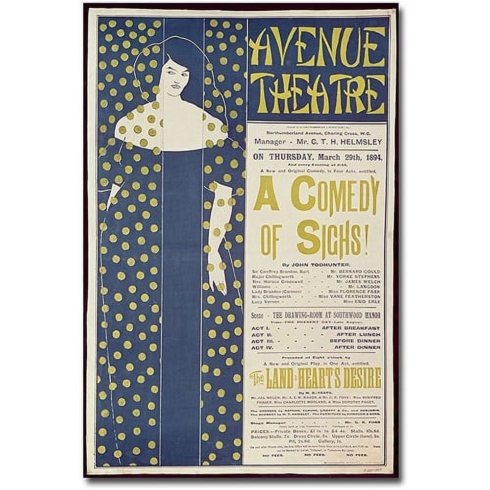 Trademark Art "A Comedy of Sighs" Canvas Wall Art by Aubrey Beardsley