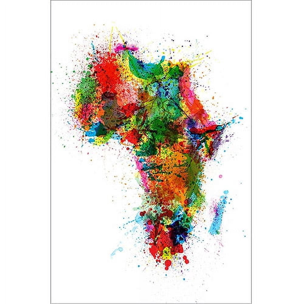 Trademark Art "Africa    Paint Splashes" Canvas Art by Michael Tompsett