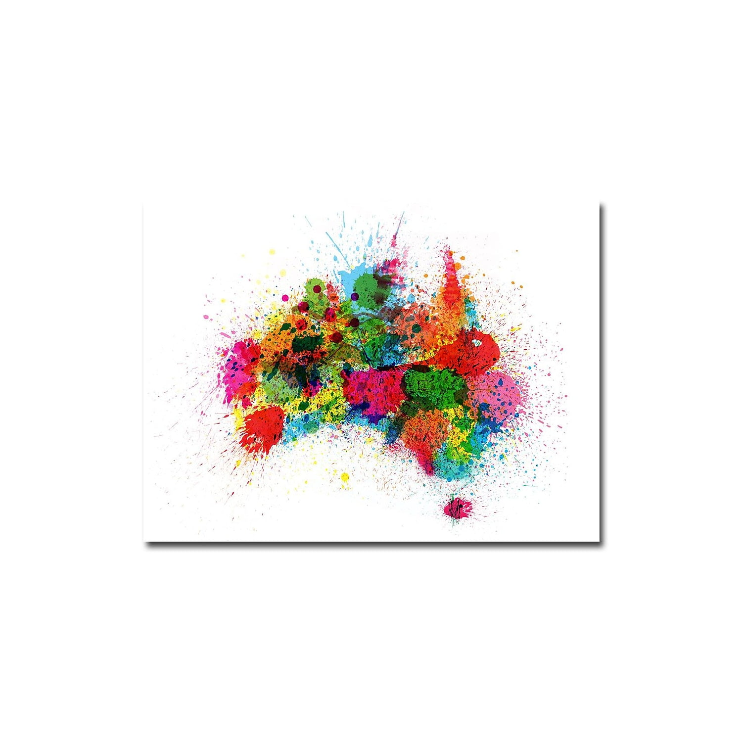 Trademark Art "Australia Paint Splashes" Canvas Wall Art by Michael Tompsett