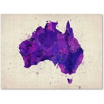 Trademark Art 'Australia Paint Splashes Map' Canvas Art by Michael Tompsett