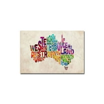 Trademark Art "Australia States Text Map" Canvas Wall Art by Michael Tompsett