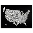 thumbnail image 1 of Trademark Art 'BLACK-USA States Text Map' Canvas Art by Michael Tompsett, 1 of 4