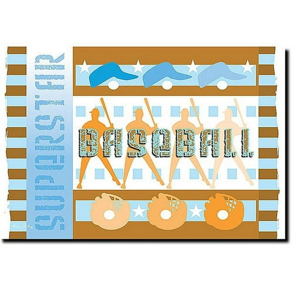 Trademark Art "Baseball" Canvas Art by Grace Riley