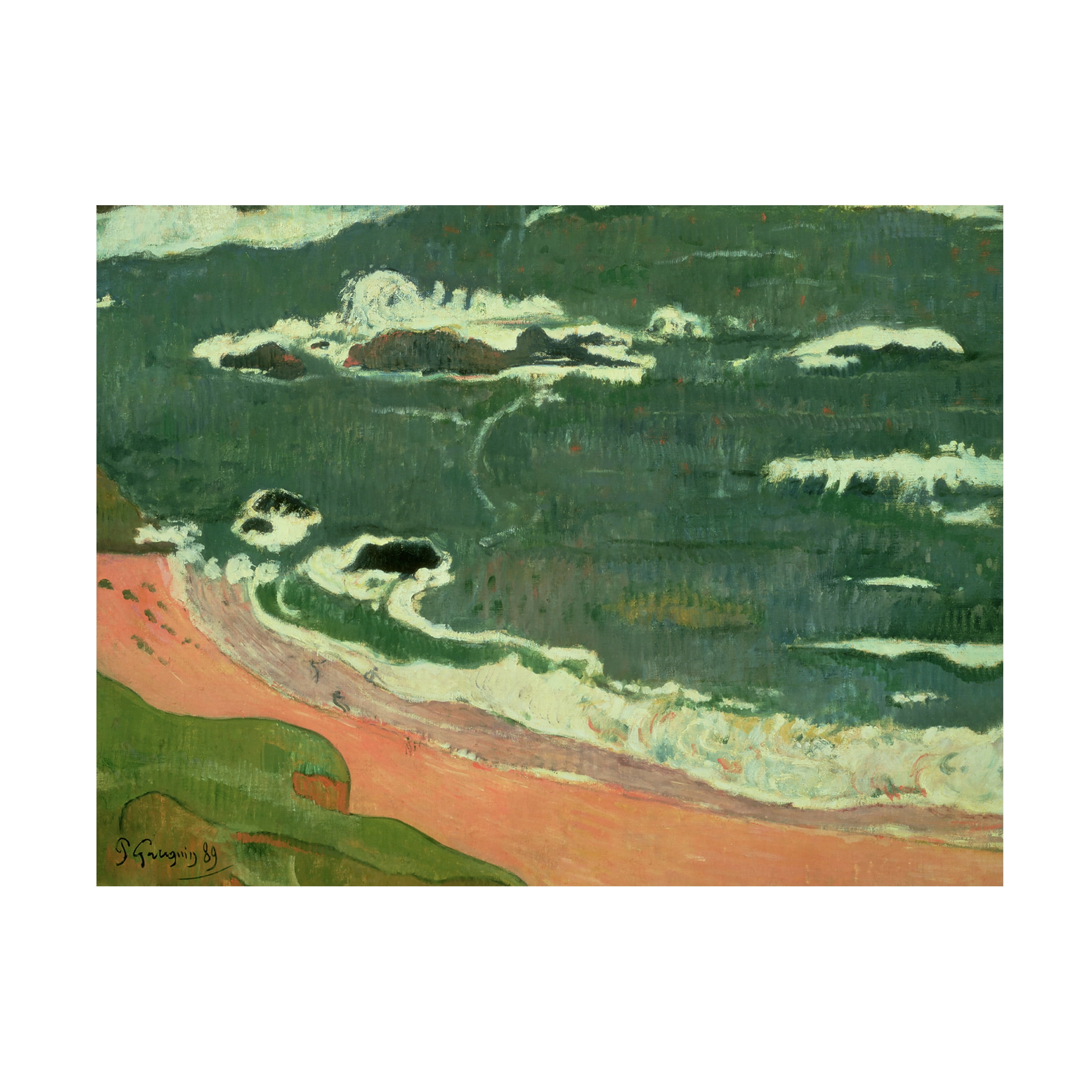 Trademark Art "Beach at Le Pouldu 1889" Canvas Art by Paul Gaugin