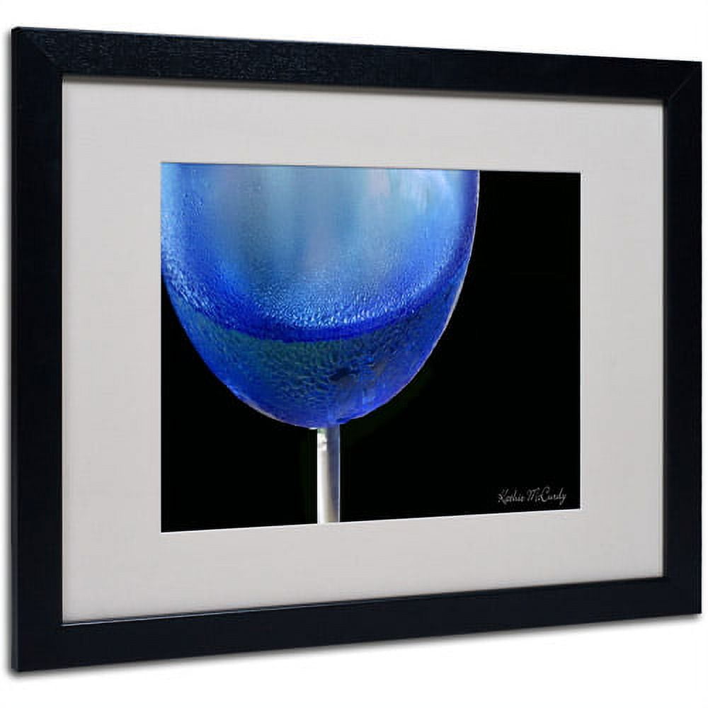 Trademark Art 'Blue Wine Glass' Matted Framed Art by Kathie McCurdy