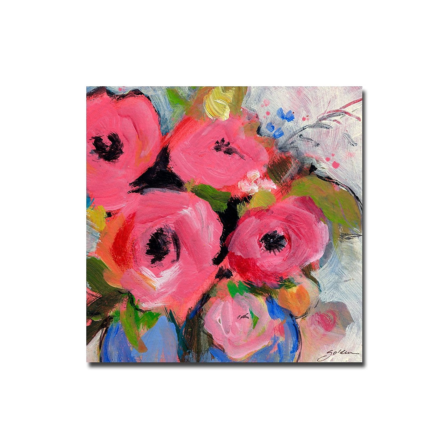 Trademark Art "Bouquet in Pink" Canvas Wall Art by Shelia Golden