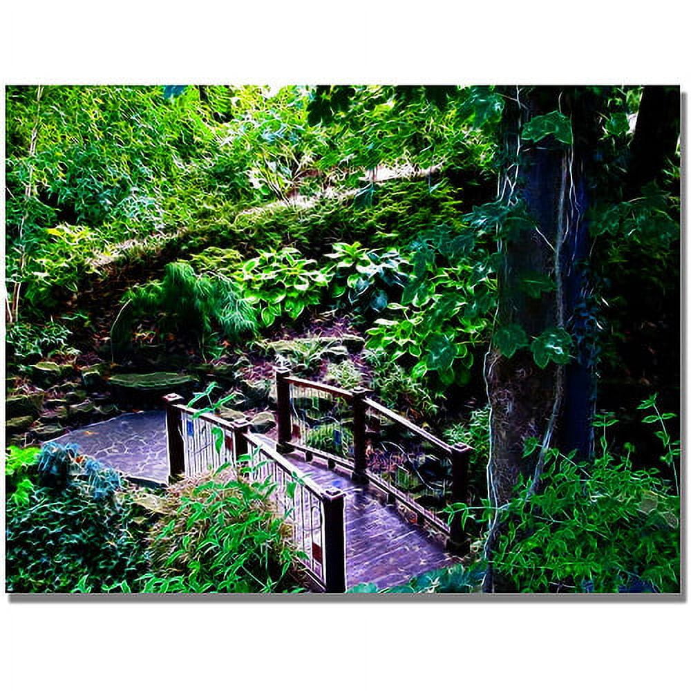 Trademark Art "Bridge in the Garden of Light" Canvas Wall Art by Kathie McCurdy
